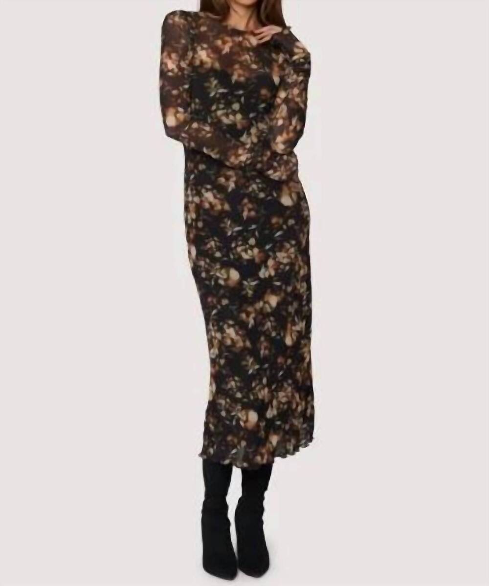 NEW LOST + WANDER moonlit meadow midi dress in black